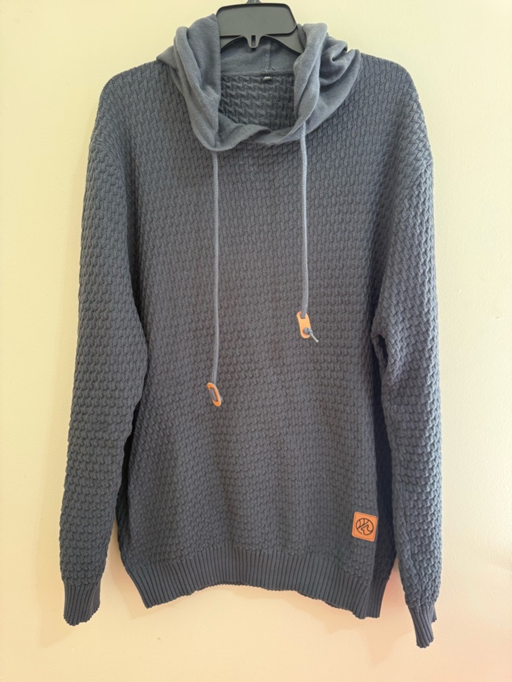 Men's Gray Textured Hoodie Sweater